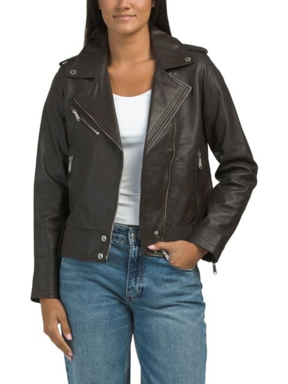 SAM EDELMAN Leather Moto Jacket